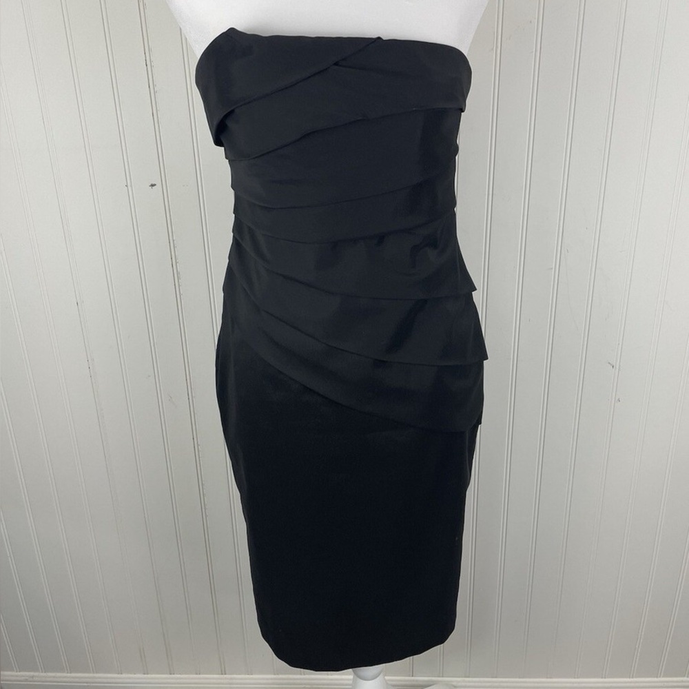 LBD strapless pleated cocktail dress